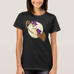Camiseta Corgi Riding Witch Broom Cute Dog Animal Halloween