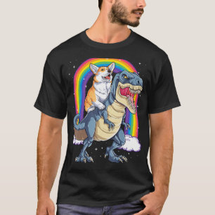 Camiseta Corgi Riendo Dinosaur T-rex Regalos Hombres Rainbo