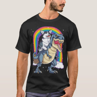 Camiseta Corgi Riendo Dinosaur T rex Shirt Funny Rainbow Do