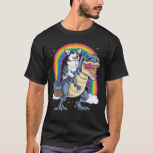 Camiseta Corgi Riendo Dinosaur T rex Shirt Funny Rainbow Do