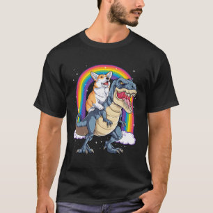 Camiseta Corgi Riendo Dinosaurio T Rex Regalos Hombres Rain