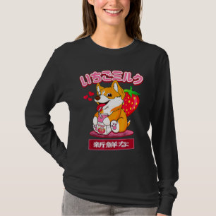 Camiseta Corgi S Otaku Japonés Elegante Sacudida De Leche E