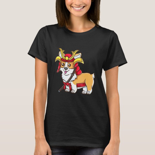 Camiseta Corgi Samurái de Halloween Corgi (Anverso)
