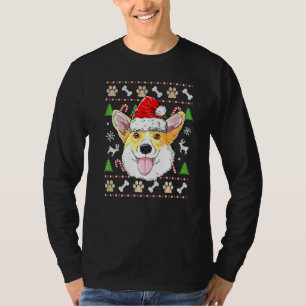 Camiseta Corgi Santa Christmas Tree Enfoca la Navidad Chico