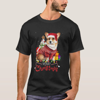 Camiseta Corgi Santa Merry Árbol de Navidad Navidad Navidad