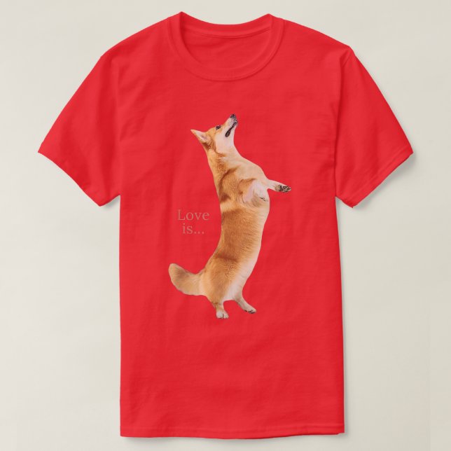 Camiseta Corgi Shirt Love is Dog Mom Dad Tee Puppy Mascota  (Diseño del anverso)