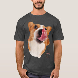 Camiseta Corgi Shirt Love is Dog Mom Dad Tee Puppy Mascota