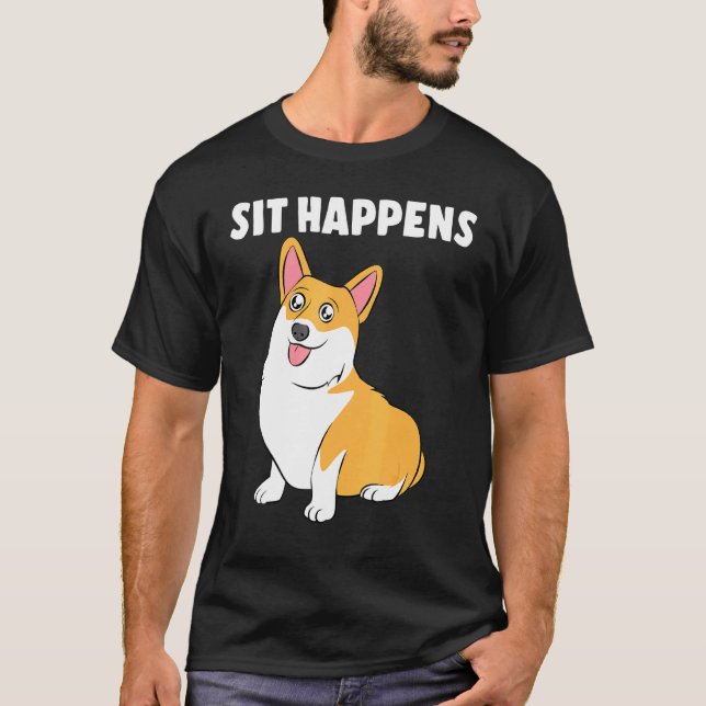 Camiseta Corgi Sit Happens (Anverso)