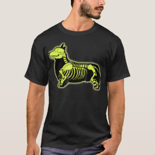 Camiseta Corgi Skeleton Halloween Halloween Hombres Cráneo