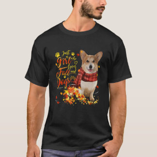 Camiseta Corgi Solo Una Chica Que Ama El Otoño Y Los Perros