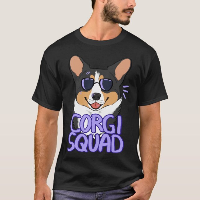 Camiseta Corgi Squad Black Tricolor (Anverso)