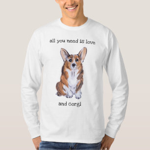 Camiseta Corgi sumie y pintura acuarela