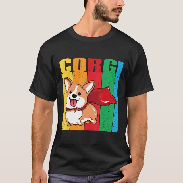 Camiseta Corgi Superhéroe T Perro (Anverso)