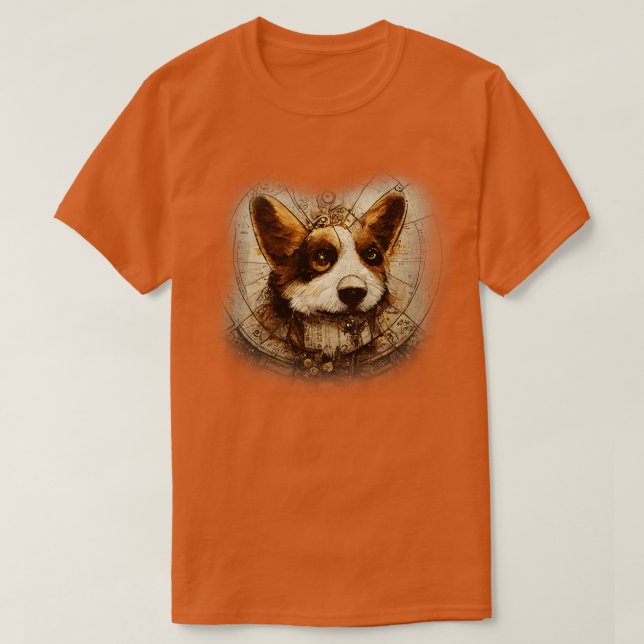 Camiseta Corgi Surreal Steampunk Artwork Dog Lover 1 (Diseño del anverso)