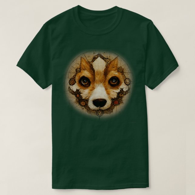 Camiseta Corgi Surreal Steampunk Artwork Perro 2 (Diseño del anverso)