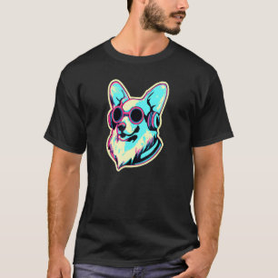 Camiseta Corgi Synthwave Perro Lindo Galés Hombres Mujeres