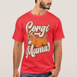 Camiseta Corgi T-Shirt Mujeres Chicas Puppy Mom Perg Mama L
