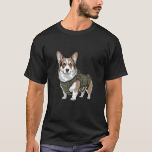 Camiseta Corgi Táctico Retro Vintage Estilo 70s 80s Diverti
