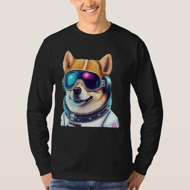Camiseta Corgi Takes on Space Astronaut Dog in Futuristic S (Anverso)