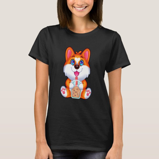 Camiseta Corgi Tapioca Pearl Milk Corgi (Anverso)