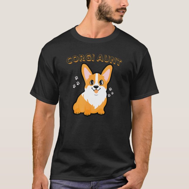 Camiseta Corgi Tía Corgi Perro Y Cachorro (Anverso)