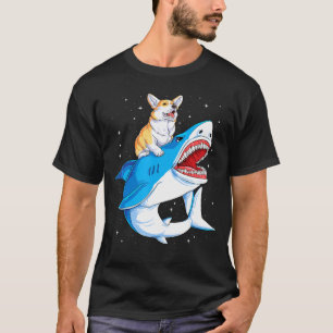 Camiseta Corgi Tiburón Niños hombres galaxia espacial Jawso