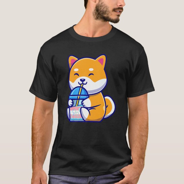 Camiseta Corgi Transgénero Bubble Tea Corgi Transgénero Bur (Anverso)