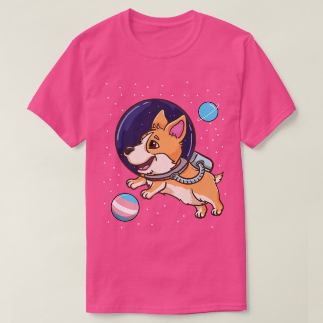Camiseta Corgi Transgénero En El Espacio Trans Pride1335 (Diseño del anverso)