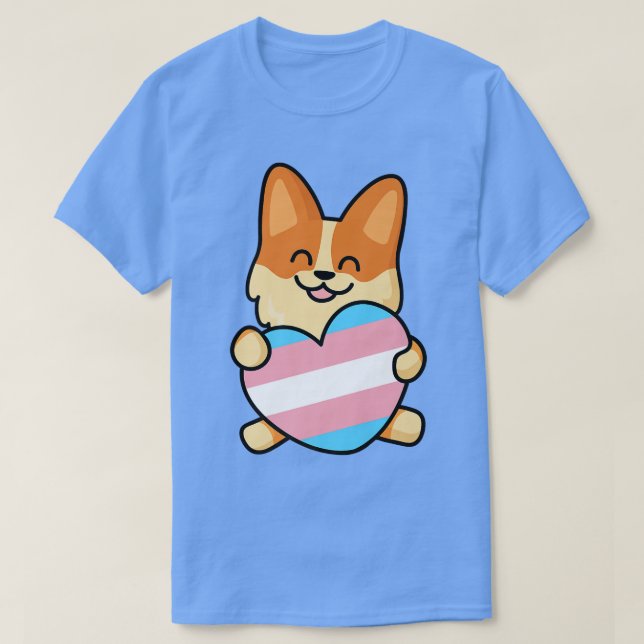 Camiseta Corgi transgénero transgénero Corgi Heart Transgen (Diseño del anverso)