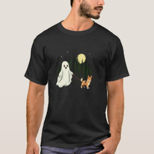 Camiseta Corgi Tricolor Diluido Fantasma Andante Halloween