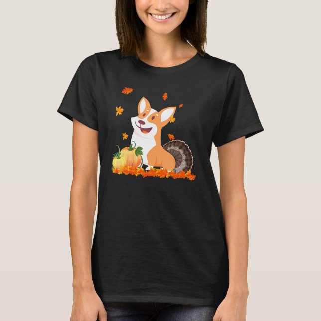 Camiseta Corgi Turkey Costume Acción de Gracias (Anverso)
