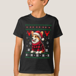 Camiseta Corgi Ugly Funny Buffalo colocado en Navidades de