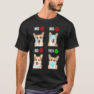 Camiseta Corgi usa máscara facial distancia social correcta