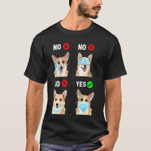 Camiseta Corgi Usa Mascarilla Correcta Distancia Social Div