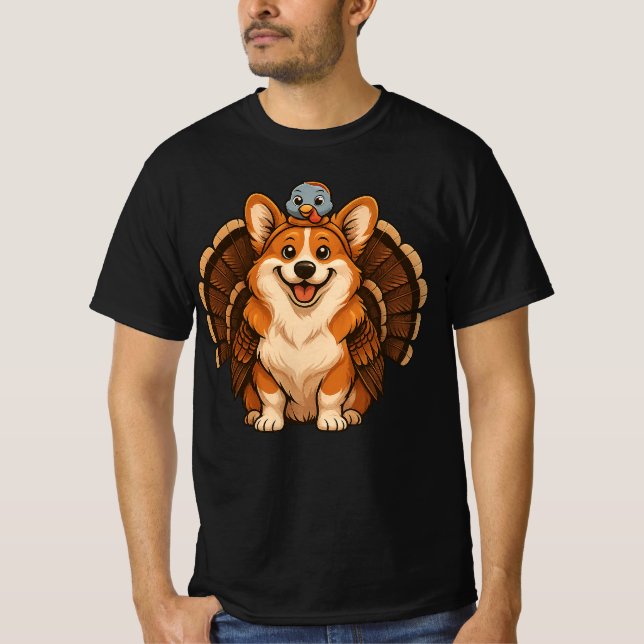 Camiseta Corgi Wearing Turkey Fall Autumn Thanksgiving  (Anverso)