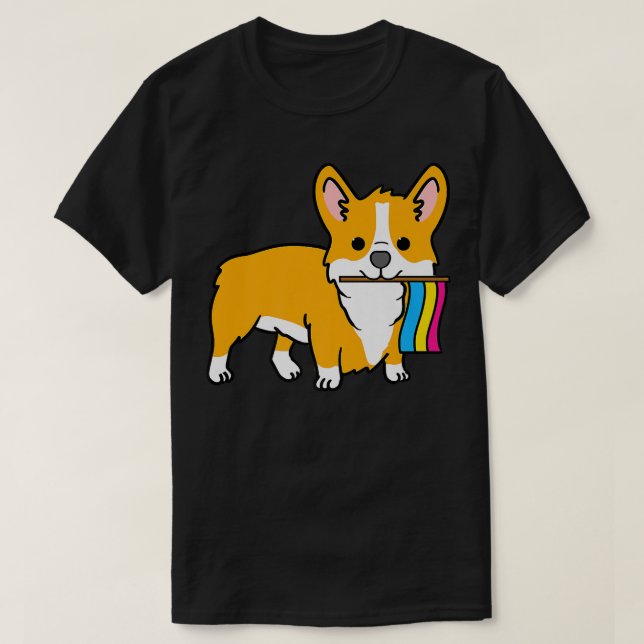 Camiseta Corgi With Panseual Pride Flag-661 (Diseño del anverso)