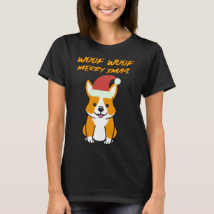 Camiseta Corgi Woof Woof Merry Xmas