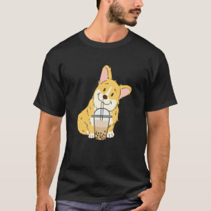 Camiseta Corgi y Boba Bubble Tea de la leche