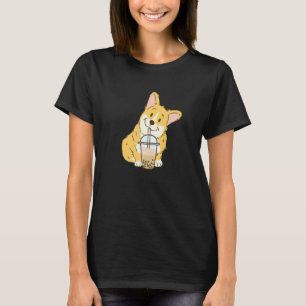 Camiseta Corgi y Boba Bubble Tea de la leche