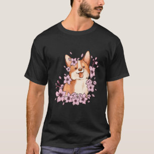 Camiseta Corgi y corgi con sakura y flor de cerezo 4