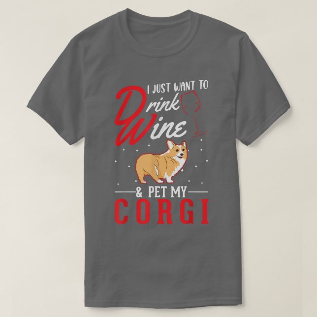 Camiseta Corgi Y Vino (Diseño del anverso)