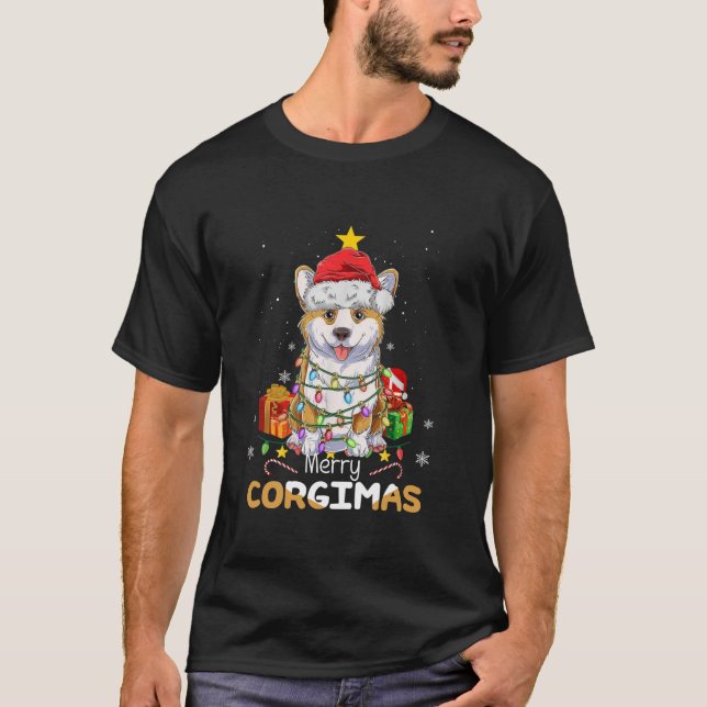 Camiseta Corgimas Navidades de perros Corgi Santa Hats Navi (Anverso)