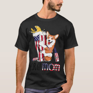 Camiseta Corgimom Drink Beer And Pet My Corgi Dog T