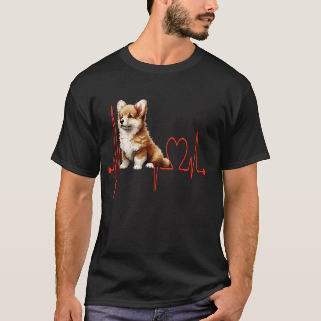 Camiseta Corgipoo ( Corgi + Poodle) Perro latido Corazón Pe (Anverso)