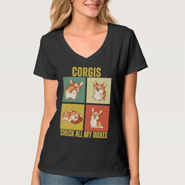 Camiseta Corgis Check All My Boxes  Corgi (Anverso)