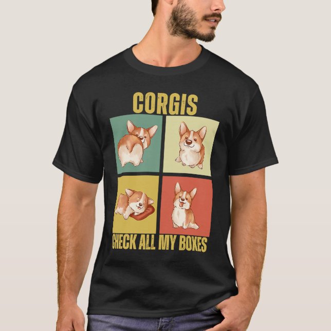 Camiseta Corgis Check All My Boxes  Corgi (Anverso)