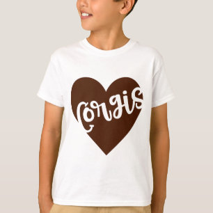 CAMISETA CORGIS - CORAZÓN CON TIPOGRAFÍA DE PAW
