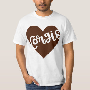 CAMISETA CORGIS - CORAZÓN CON TIPOGRAFÍA DE PAW