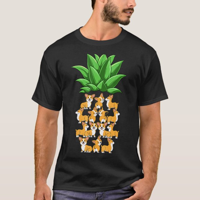 Camiseta Corgis de Piña Forma de Piña Corgis Propios (Anverso)