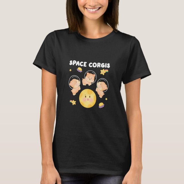 Camiseta Corgis espacial Pembroke Welsh Corgi (Anverso)